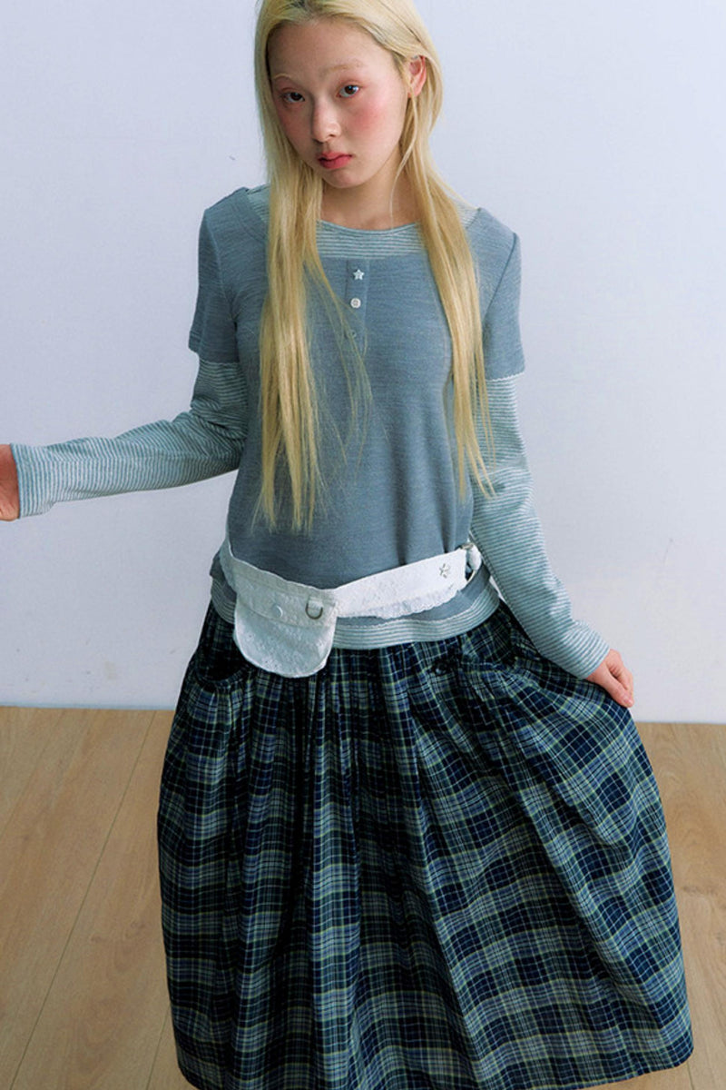 Contrast Color Layered Top