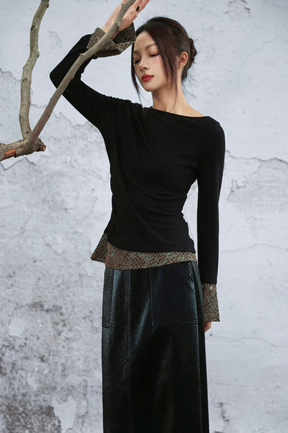 Fish Scale Jacquard Knitted Top