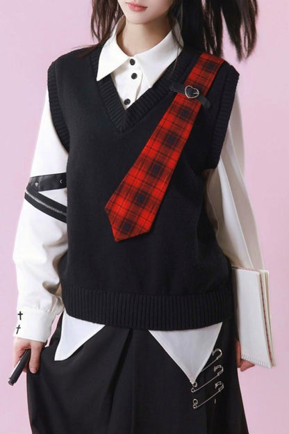 Patchwork Two Piece Tie Design Top