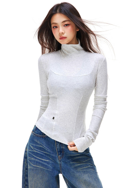 Slim Base Turtle Neck Top