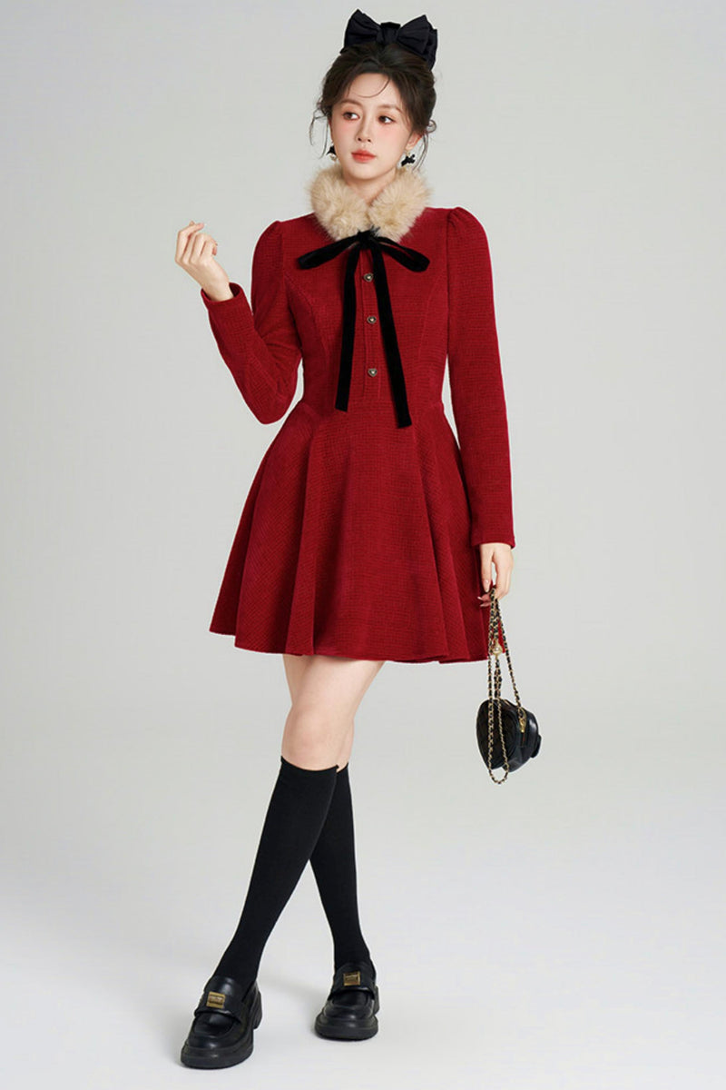 Sweet Fur A-line Dress