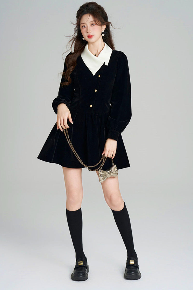 Black Velvet Hepburn Dress