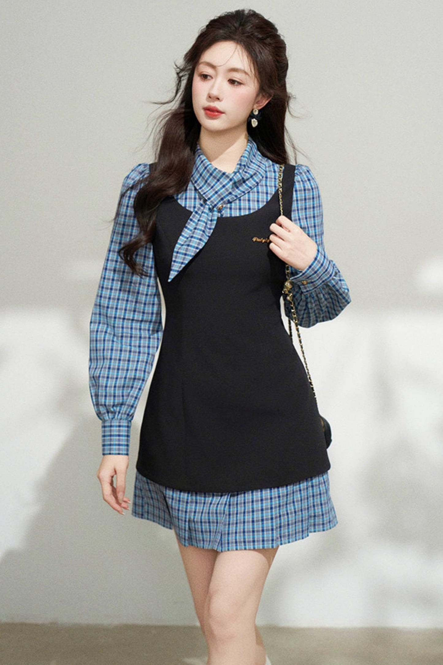 Plaid Patchwork Dress