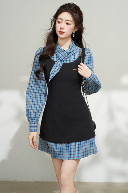 Plaid Patchwork Dress