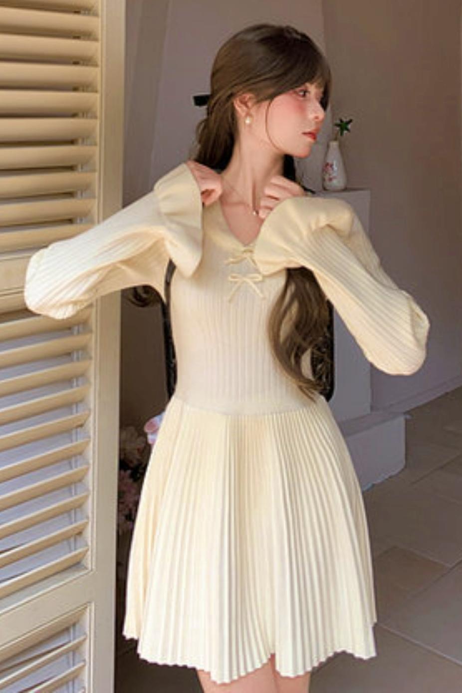 Pleated Sweet Knit Dress