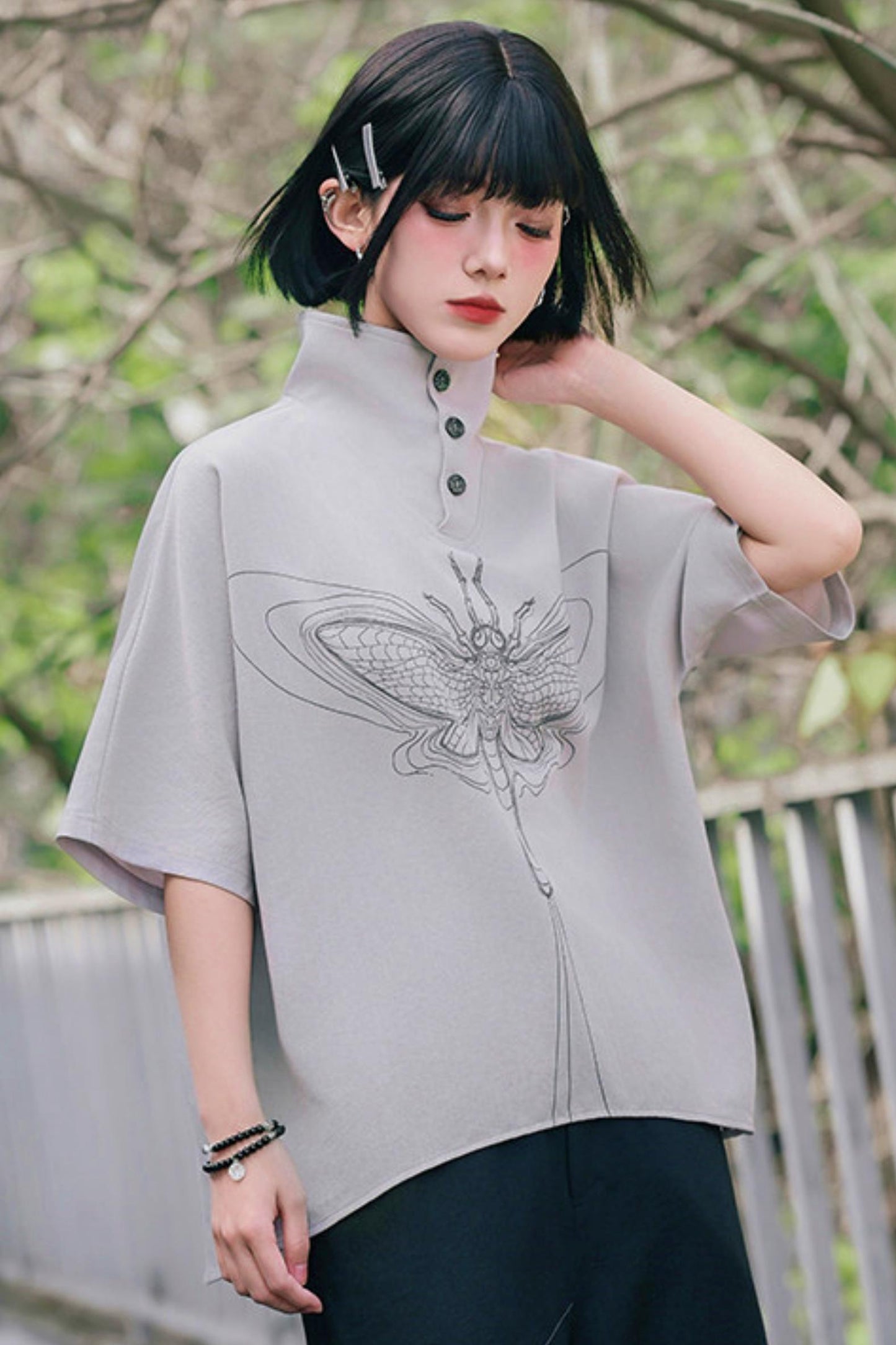 Eternity Printed Mid-sleeve Top