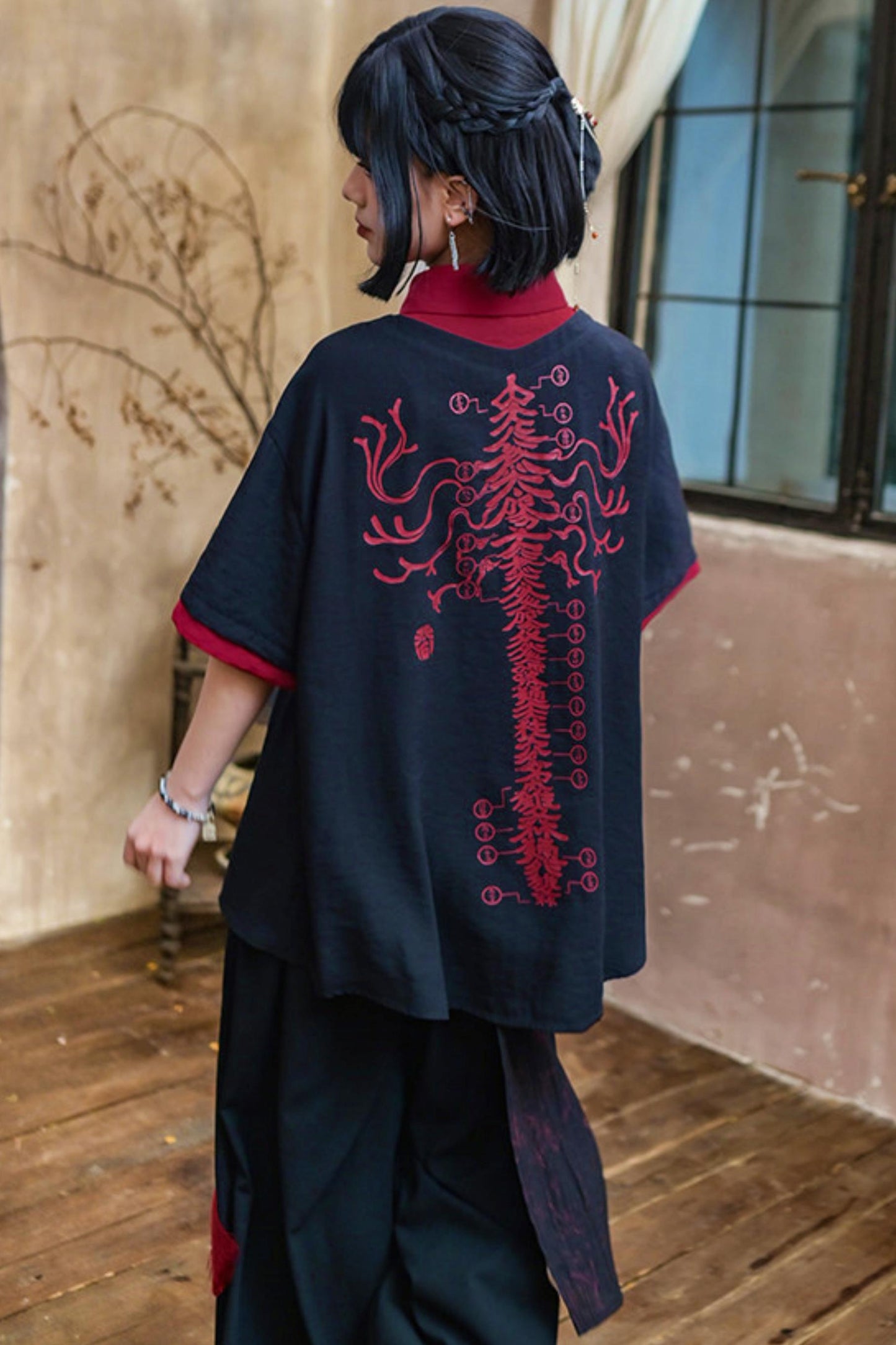 Weaving Life Color Block Blouse