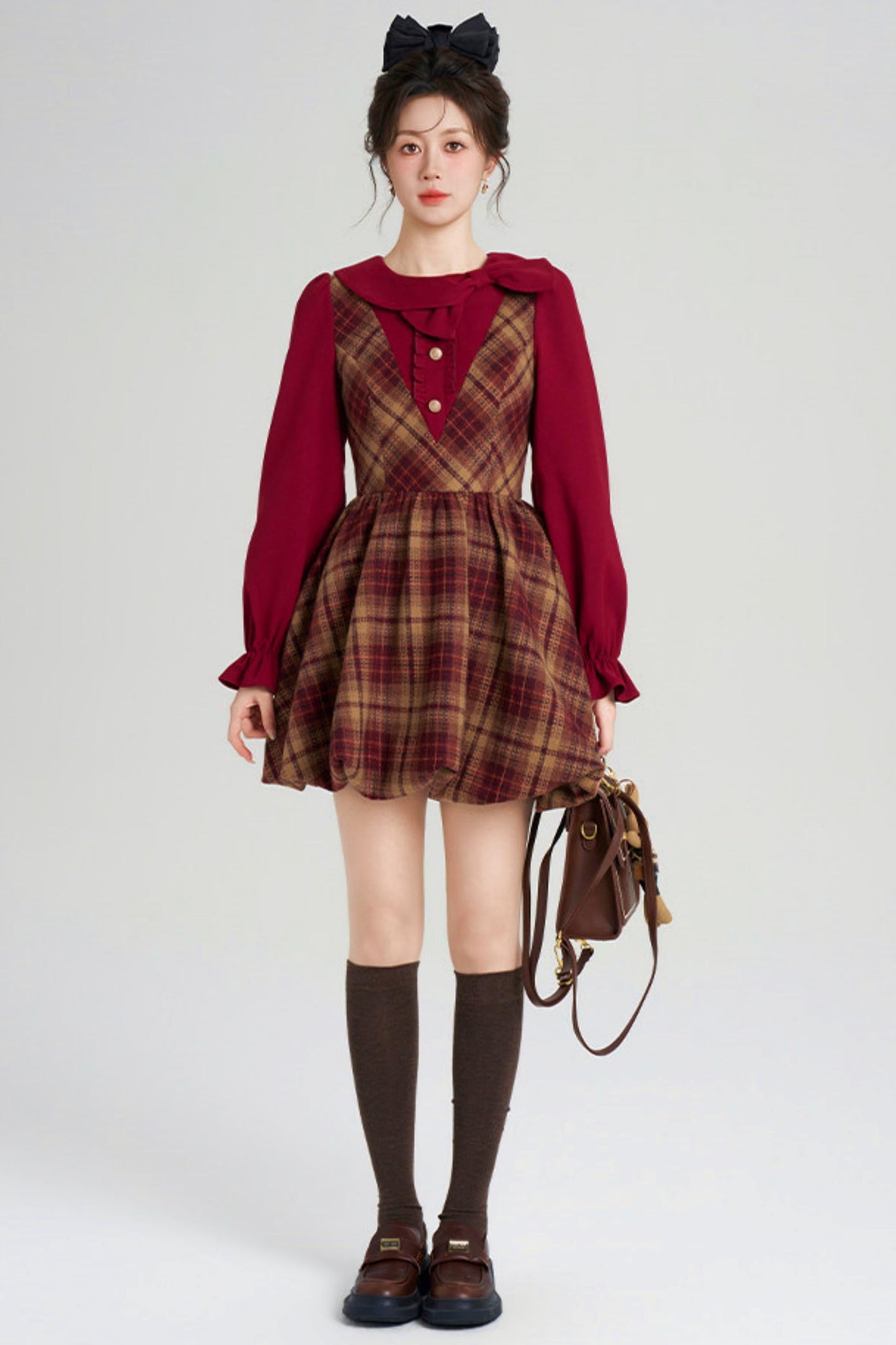 Retro Plaid Sweet Dress