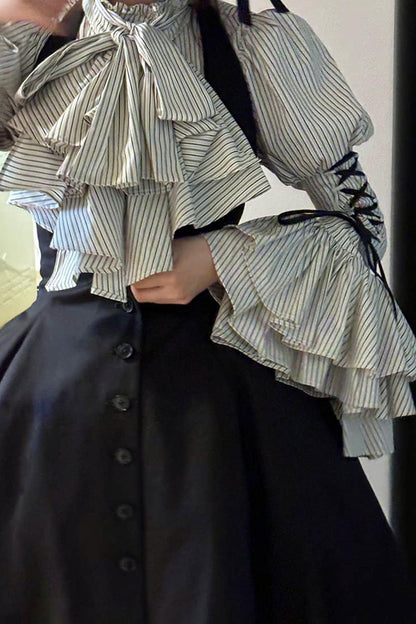 Princess Sleeve Gothic Striped Lolita Blouse