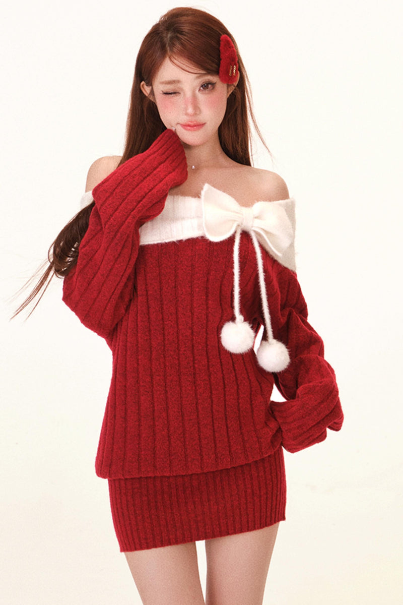 Snowball Velvet Off-shoulder Dress