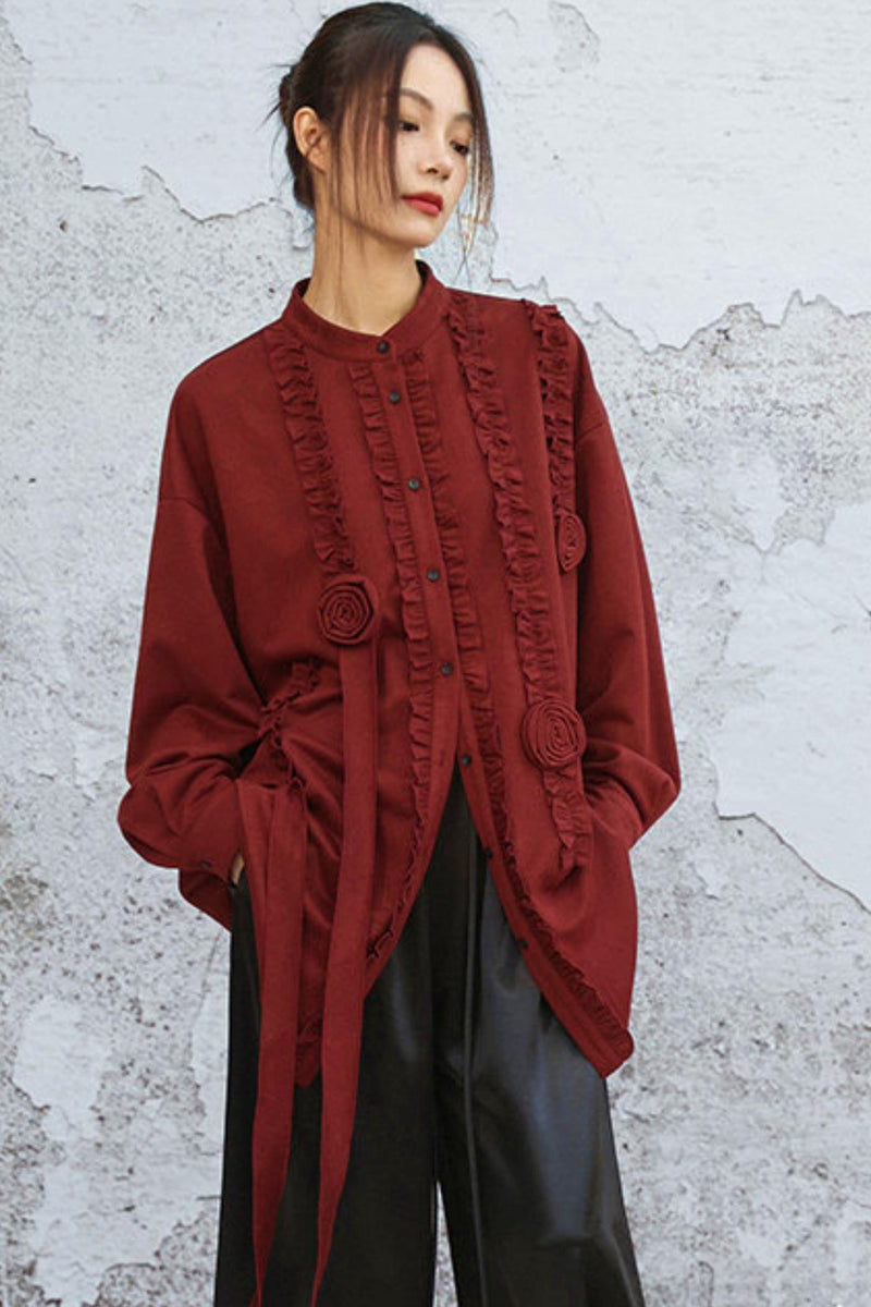 Burgundy Rose Blouse