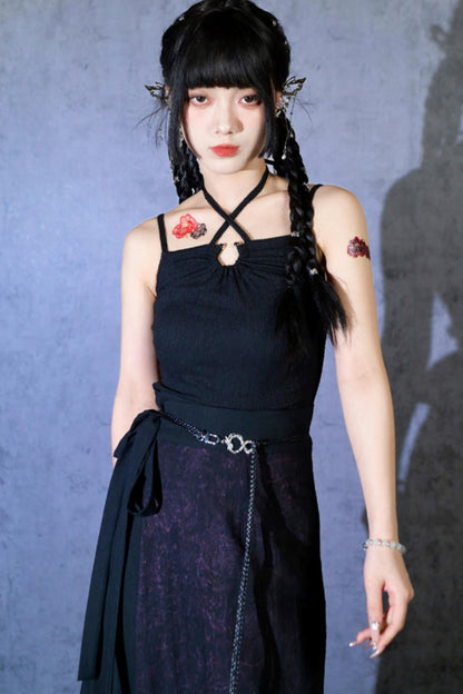 Black Textured Camisole Top