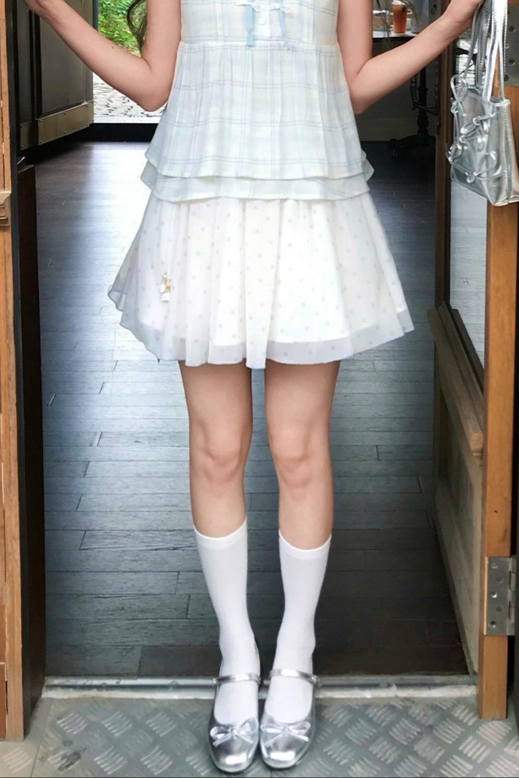 Angelic Doll Collar Top + Dot Skirt
