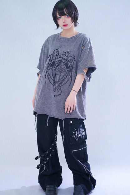 Dark Street Damage Print T-shirt