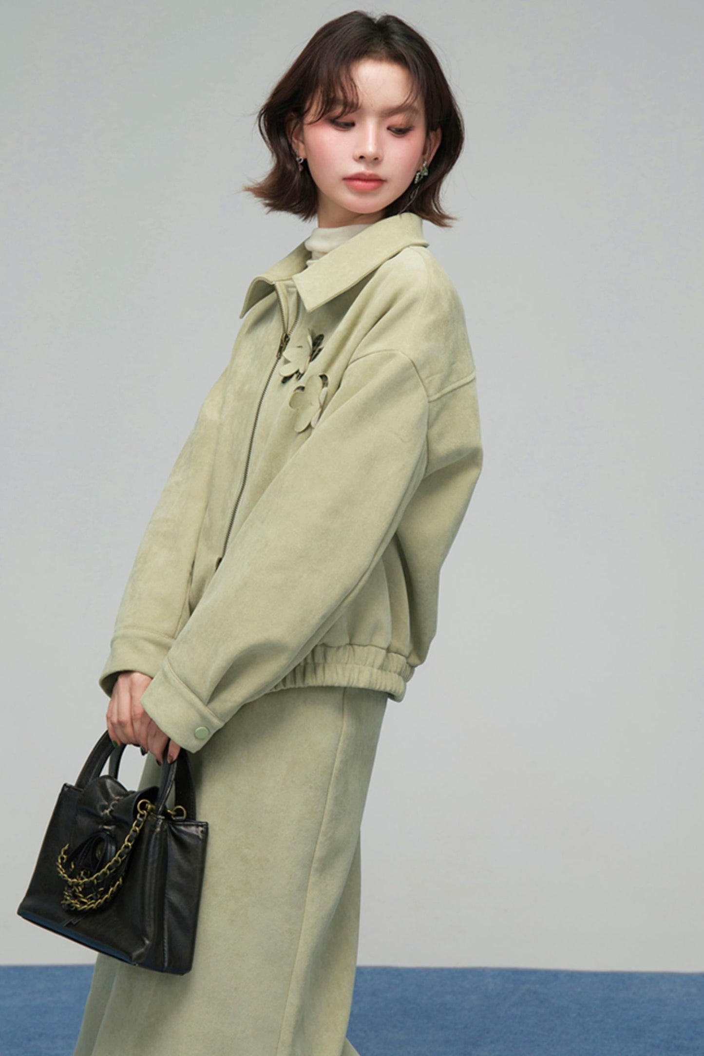 Retro Patchwork Jacket + Skirt