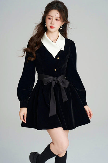 Black Velvet Hepburn Dress