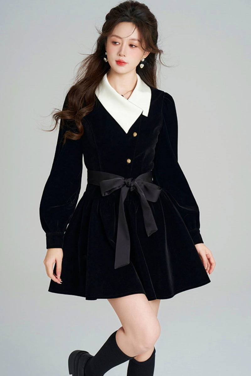Black Velvet Hepburn Dress