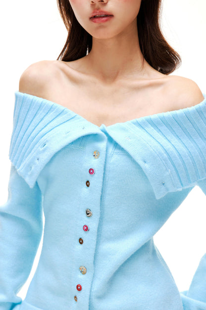 Off-shoulder Knit Sweater