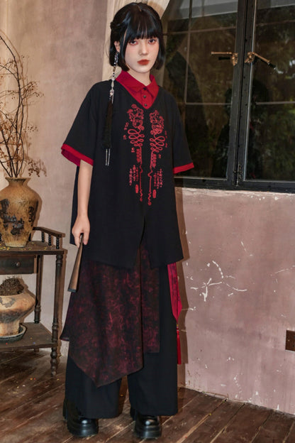 Weaving Life Color Block Blouse