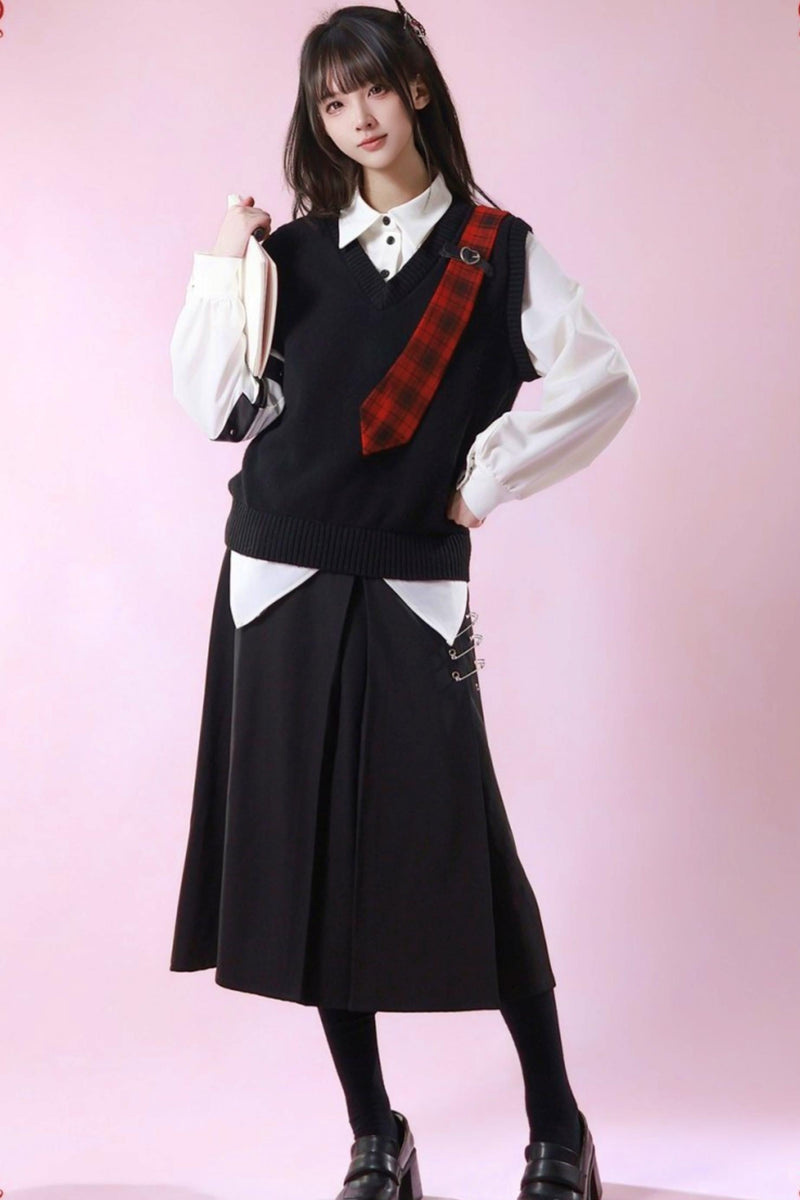 Patchwork Two Piece Tie Design Top
