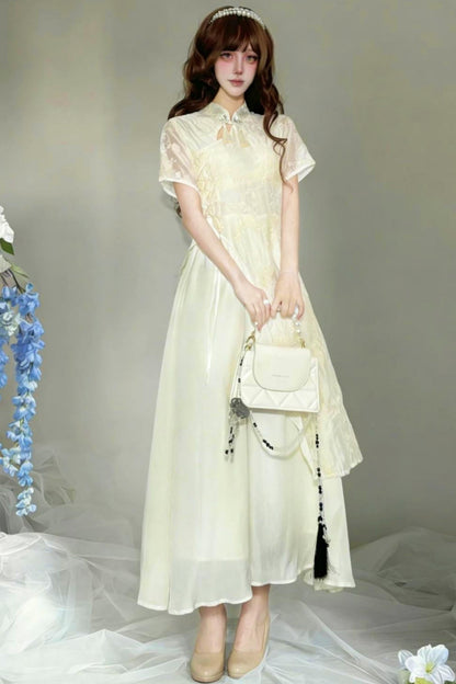 White Chinese-style Dress