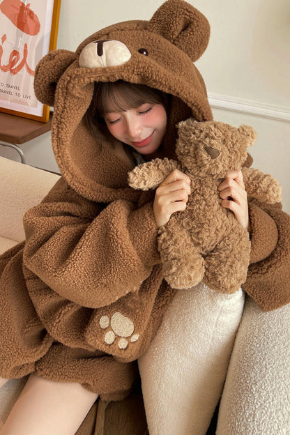 Bear Hooded Fleece Jacket + Pants