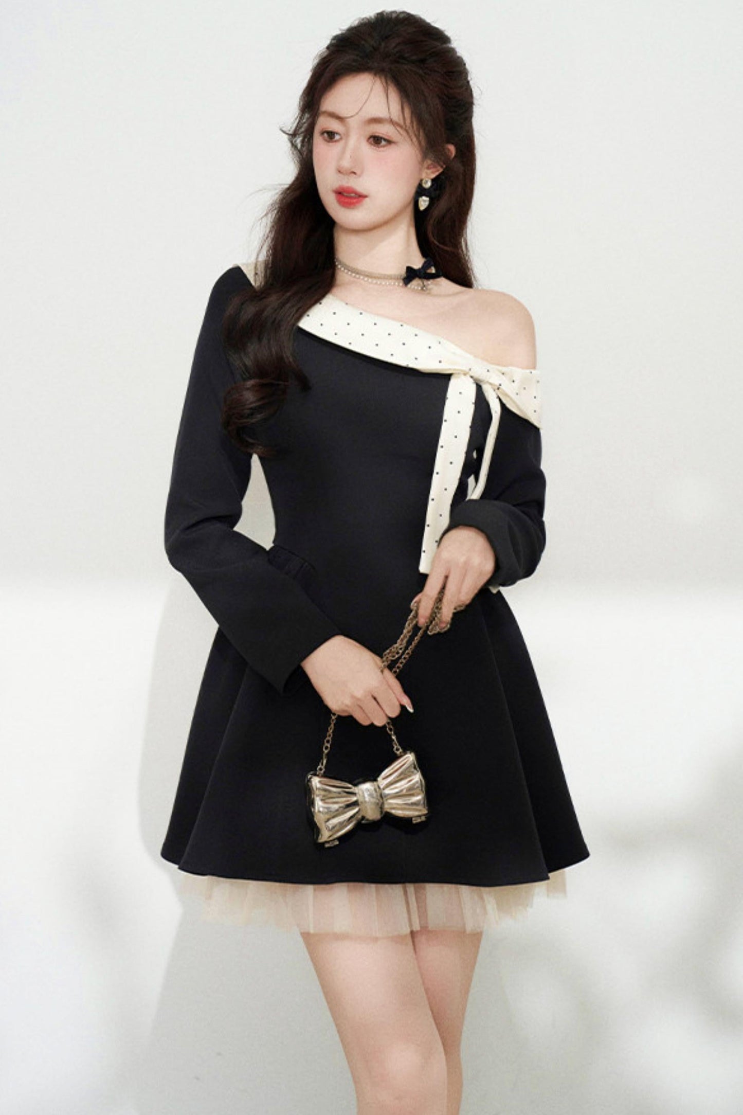 French Sweet Off Shoulder Dress