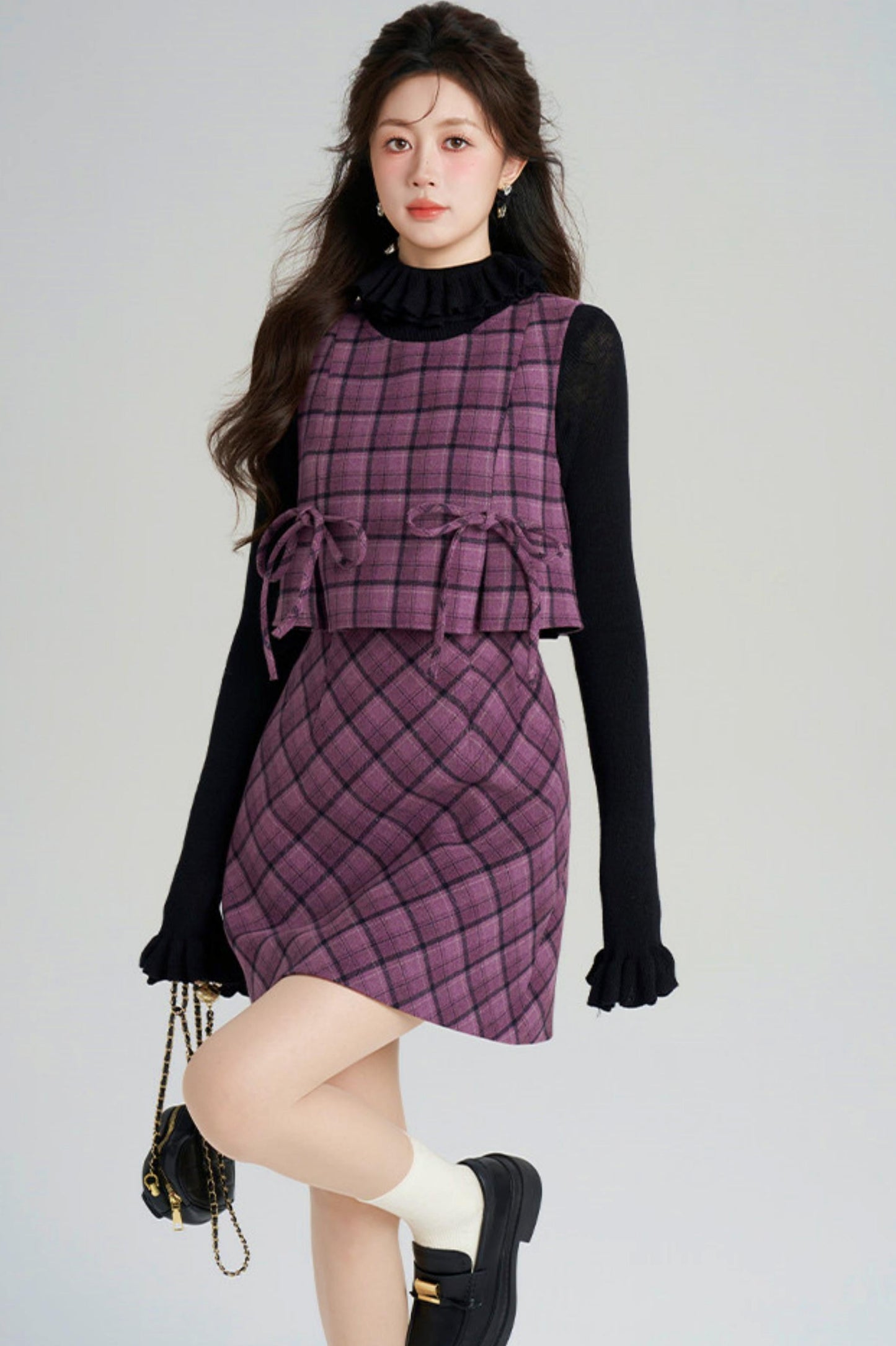 Check Vest Dress + Top