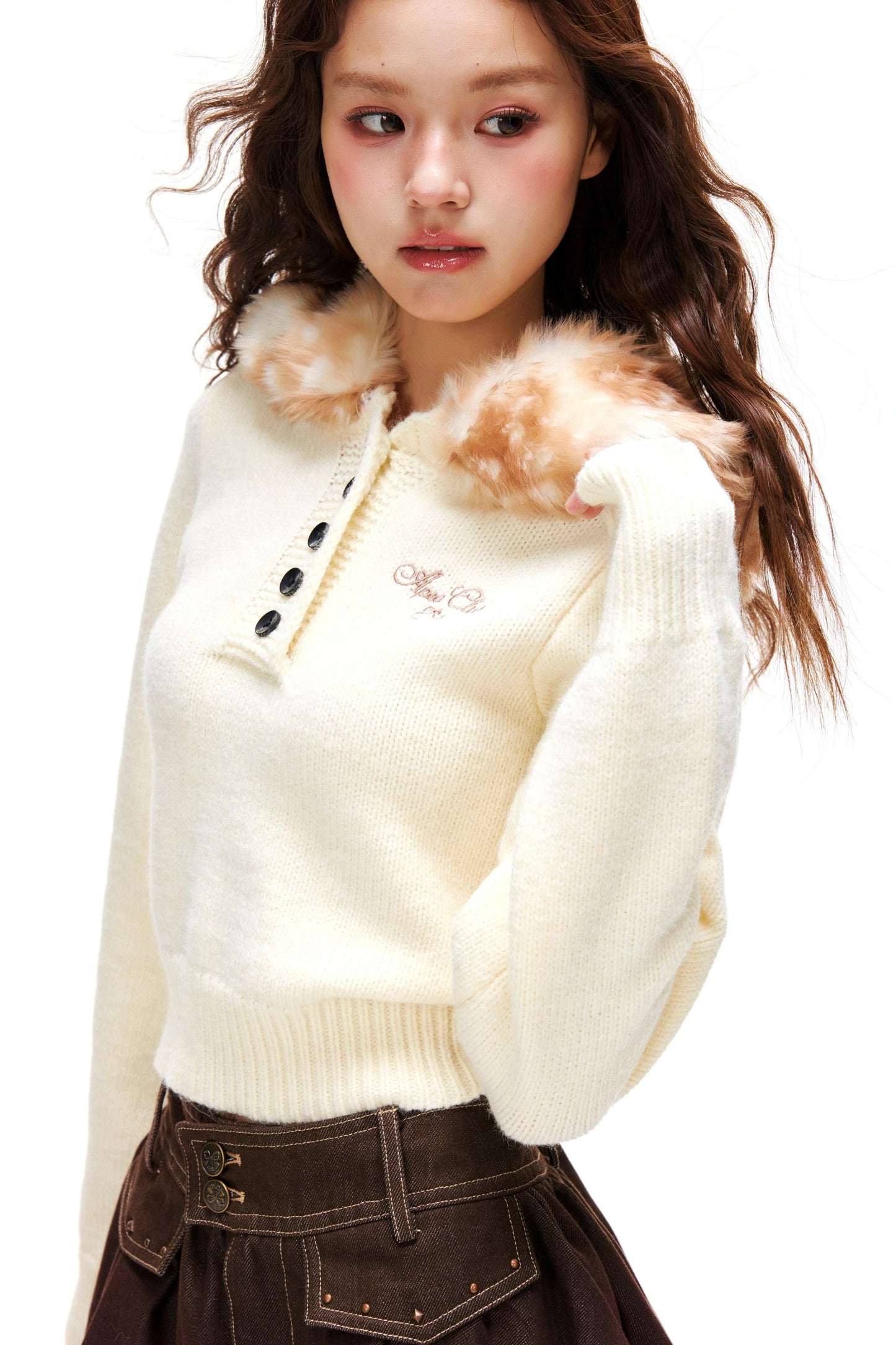 Y2k Volume Fur Hooded Top