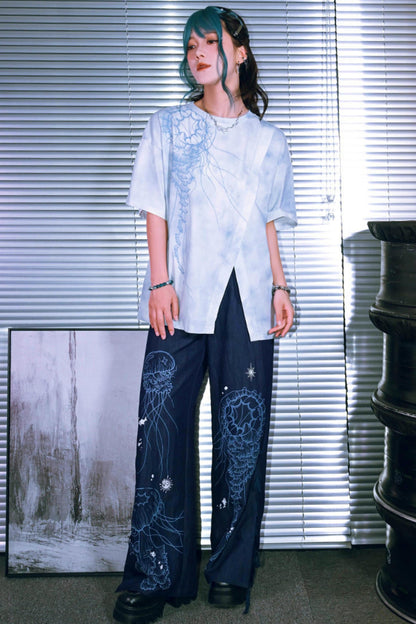 Blue Realm Tie-dye Top
