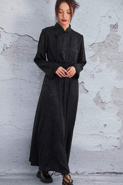 Jacquard Waist Cinched Dress