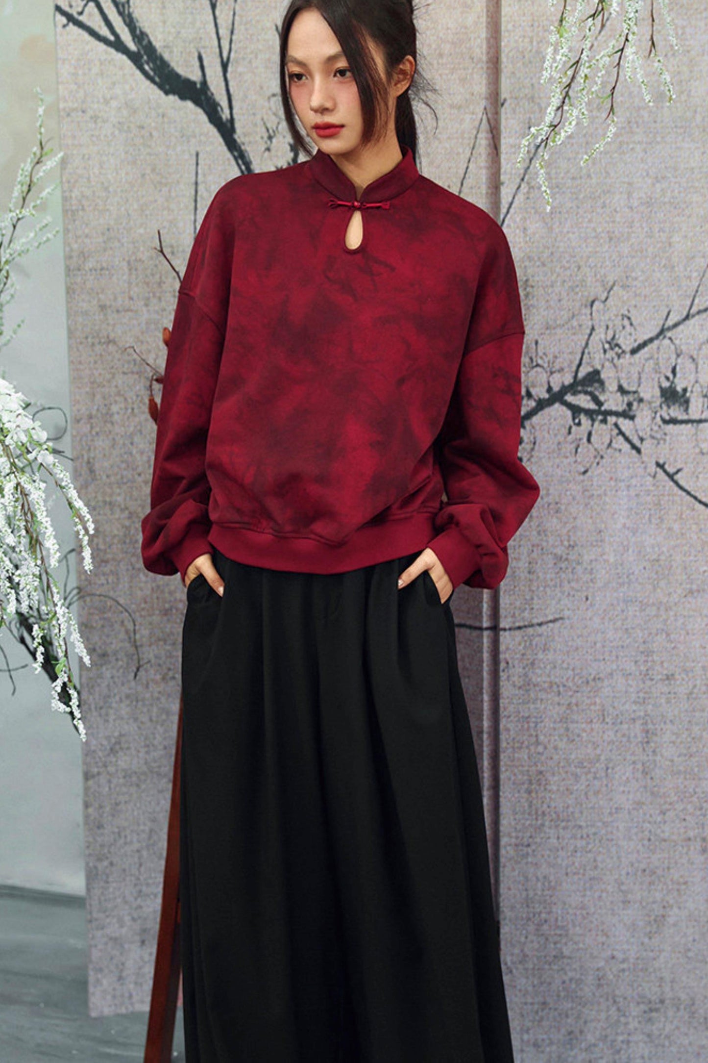 Gradient Stand Collar Shirt