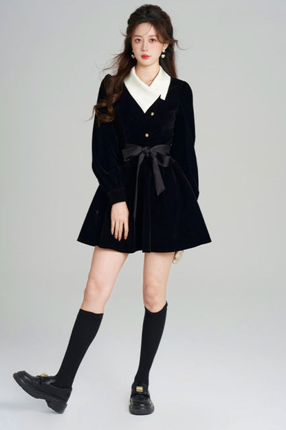 Black Velvet Hepburn Dress