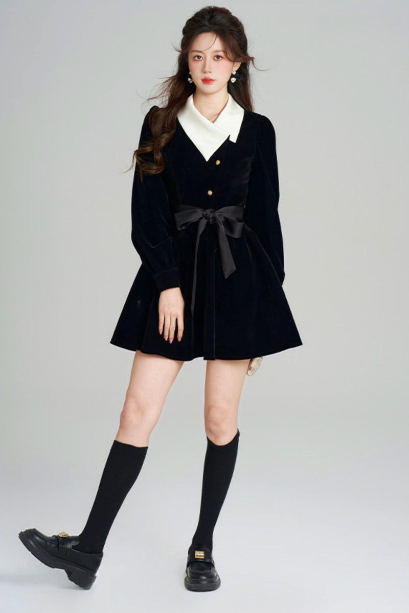 Black Velvet Hepburn Dress