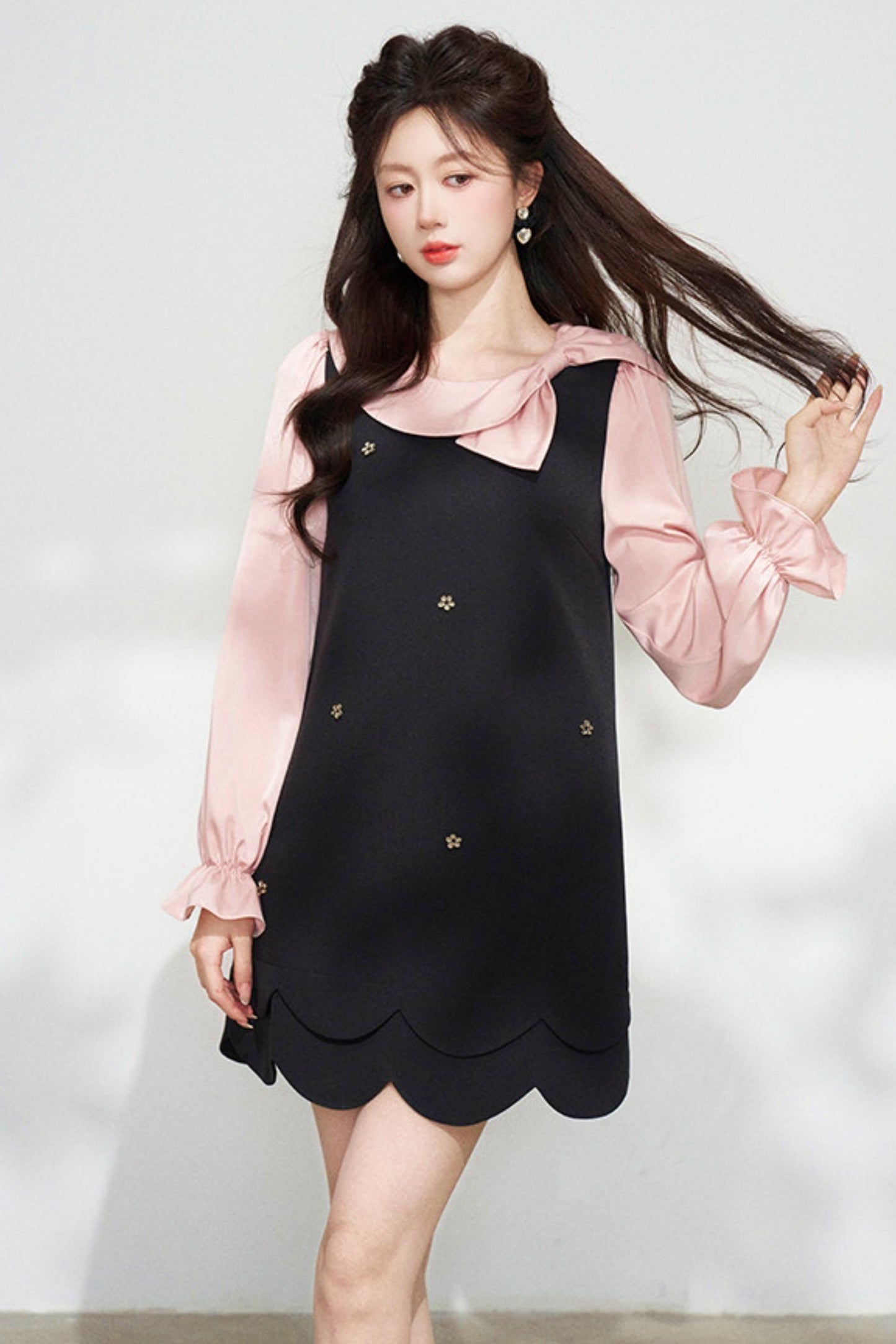 Black and Pink Patchwork Dress