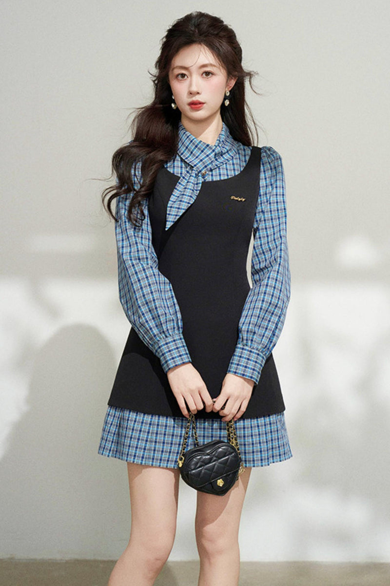 Plaid Patchwork Dress