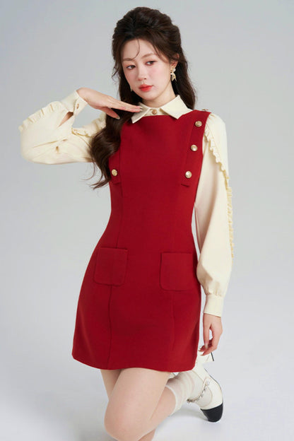 French Retro A-line Dress + Top