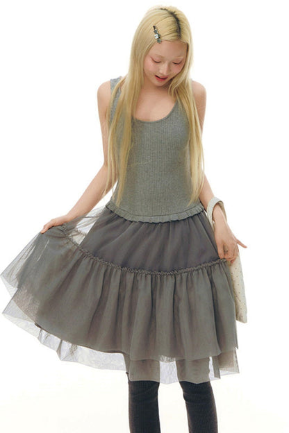 Y2k Tulle Vest Dress
