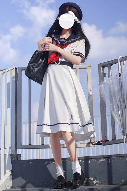 Summer Sea Sailor Dress + Ribbon Accessory