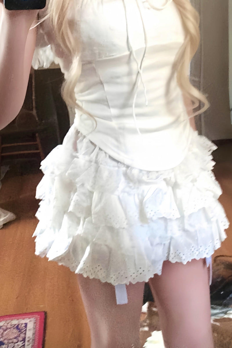 Lace Patchwork Top + Tiered Skirt