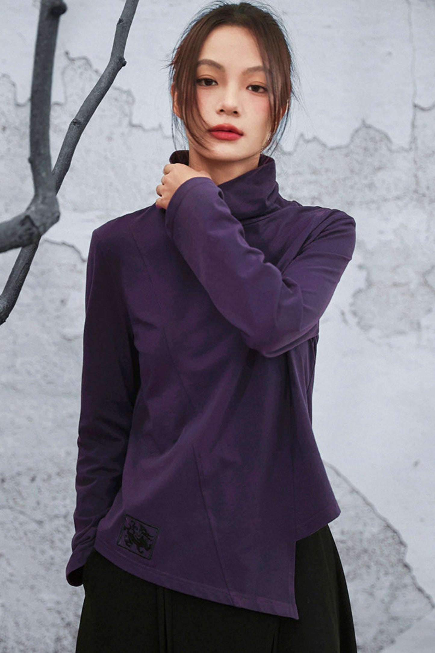 Mode Purple Turtleneck Top