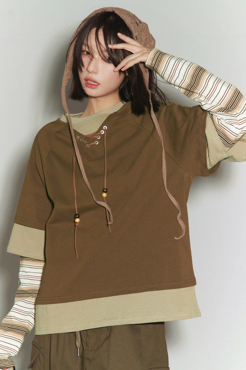 Gravity Patchwork Color Block Top