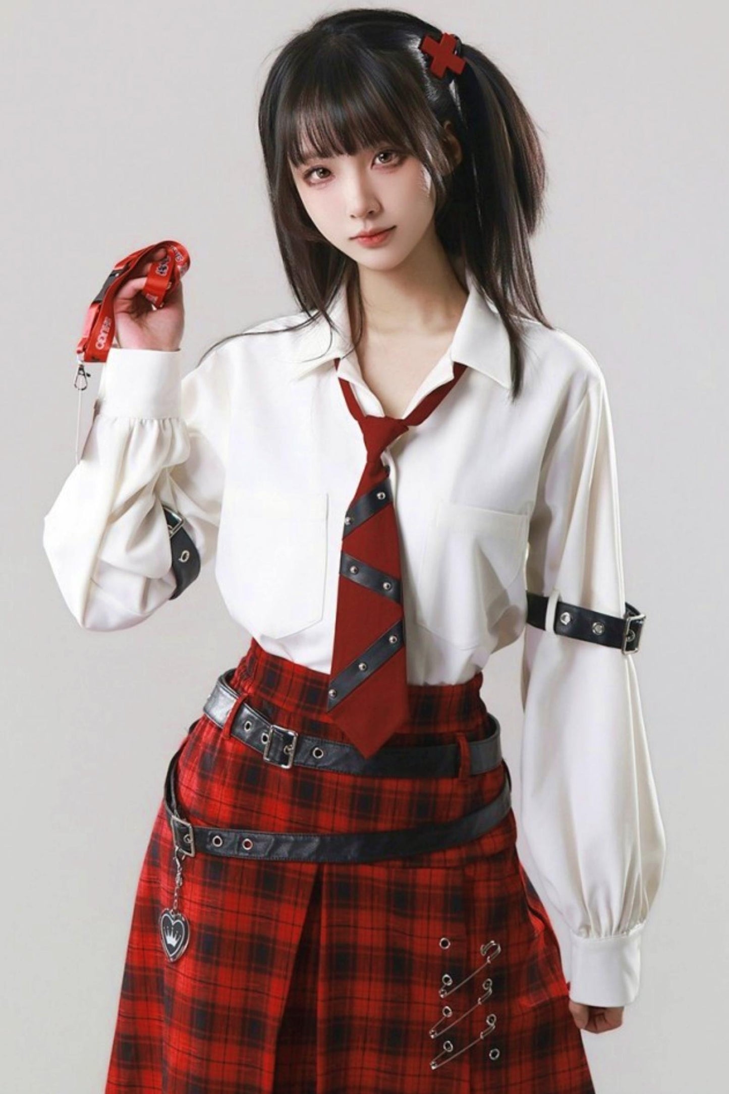 Leather Trim Shirt + Tie