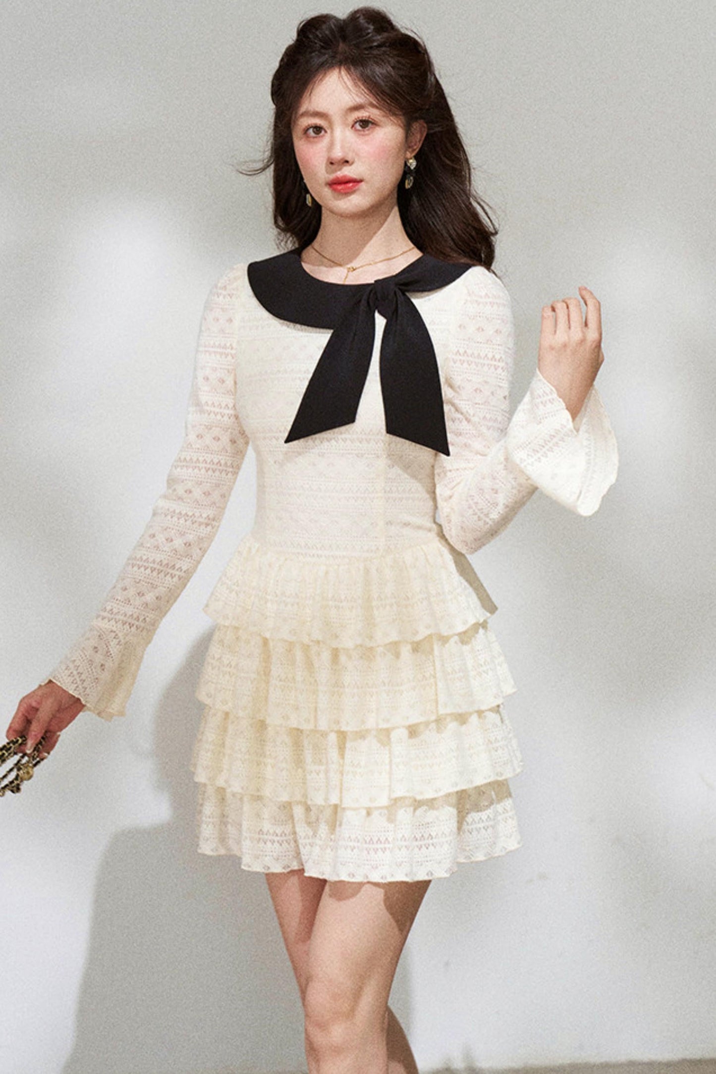 French Sweet Pure White Dress