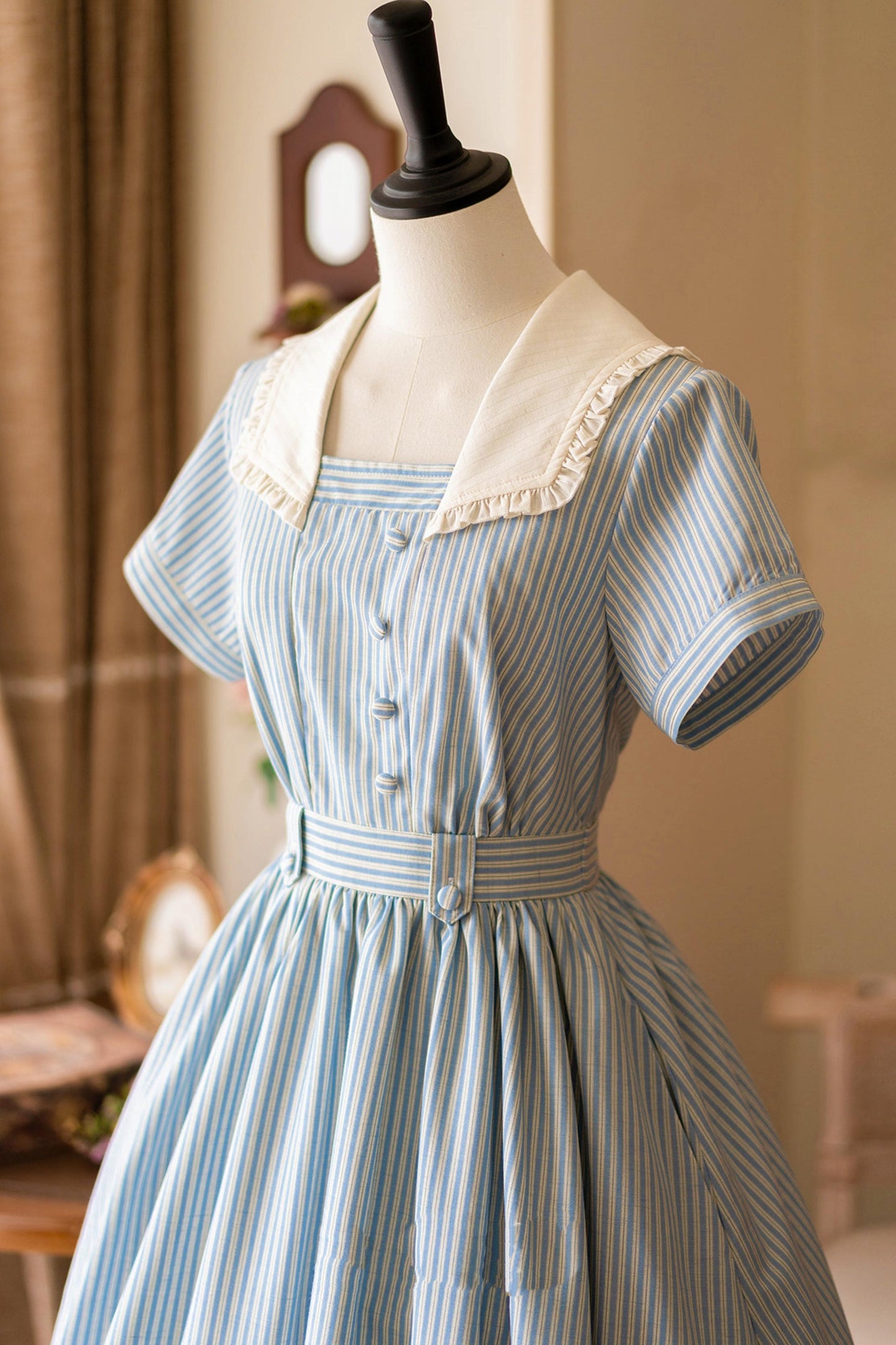 French Retro Linen Dress