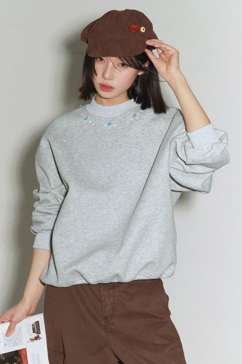 Gemstone Decorated Sweatshirt