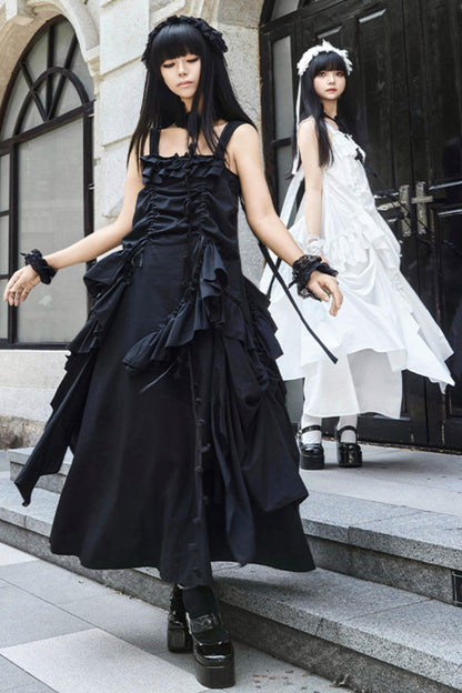 Adjustable Strap Pocket Long Dress