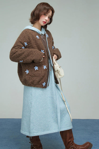 Ice Sweet Knit Hooded Dress