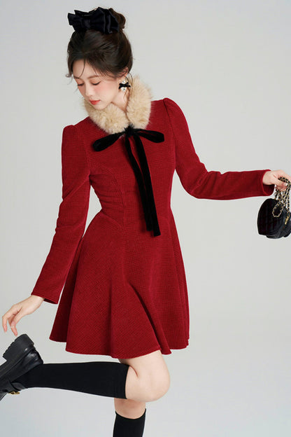 Sweet Fur A-line Dress