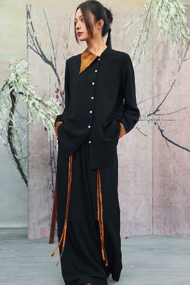 Gold Dragon Diagonal Collar Shirt